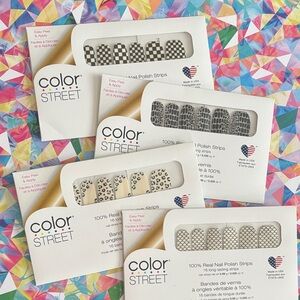 4 sets Color Street clear design overlays Nail Polish Strips
